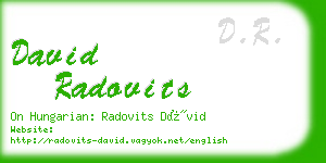 david radovits business card